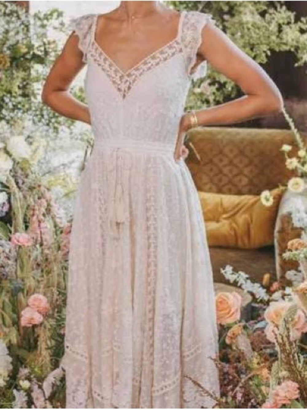 ISO Spell Le Gauze Lace Kerchief Dress L or XL